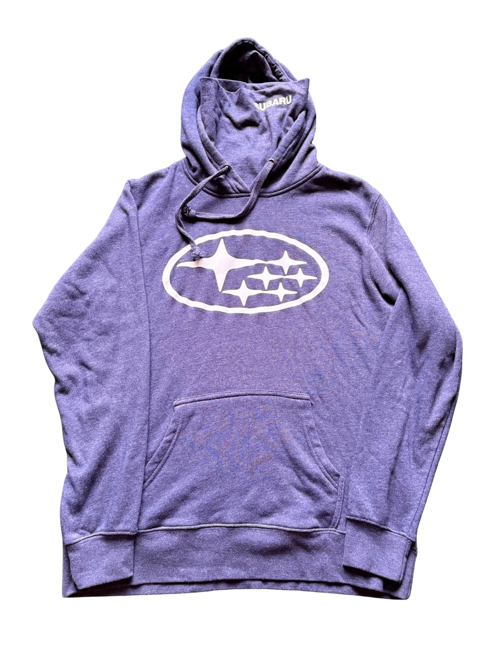 Subaru Hoodie Mens M Heather Blue Pullover Logo Sweatshirt Hooded Sweater